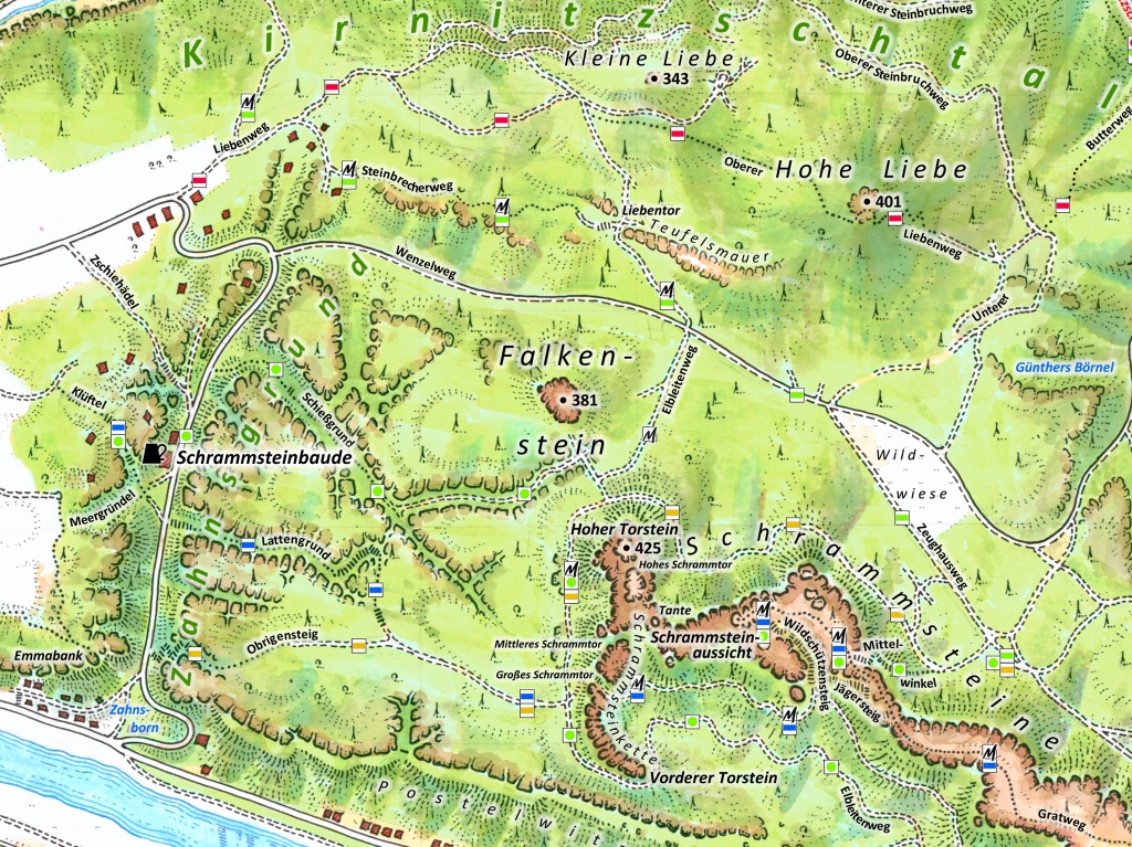 Karte Schrammsteinbaude