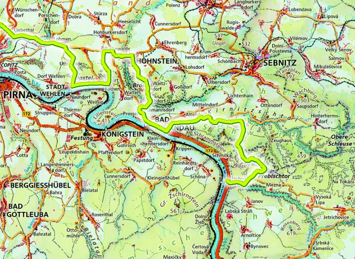 Karte Fremdenweg
