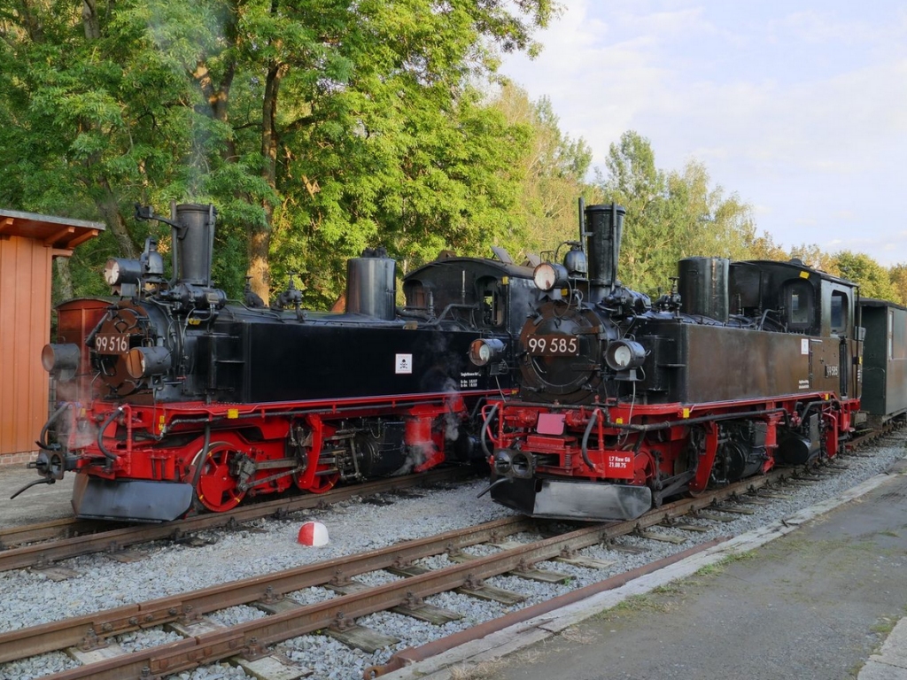 Erstmalig zwei Dampflokomotiven IV K in Lohsdorf