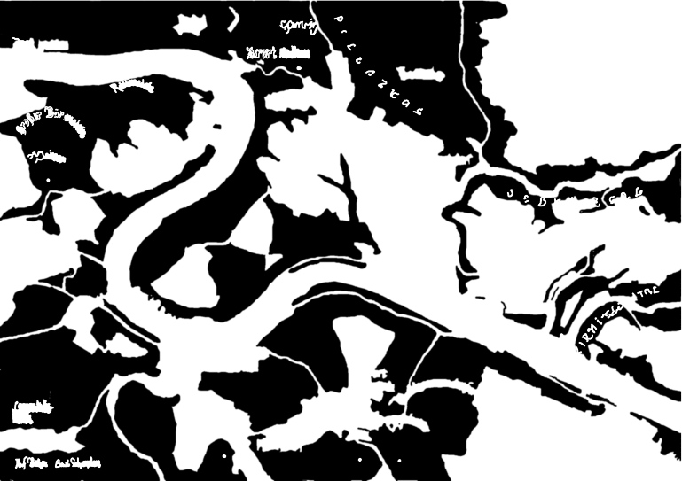 Karte Prossen, Walddecker monochrom